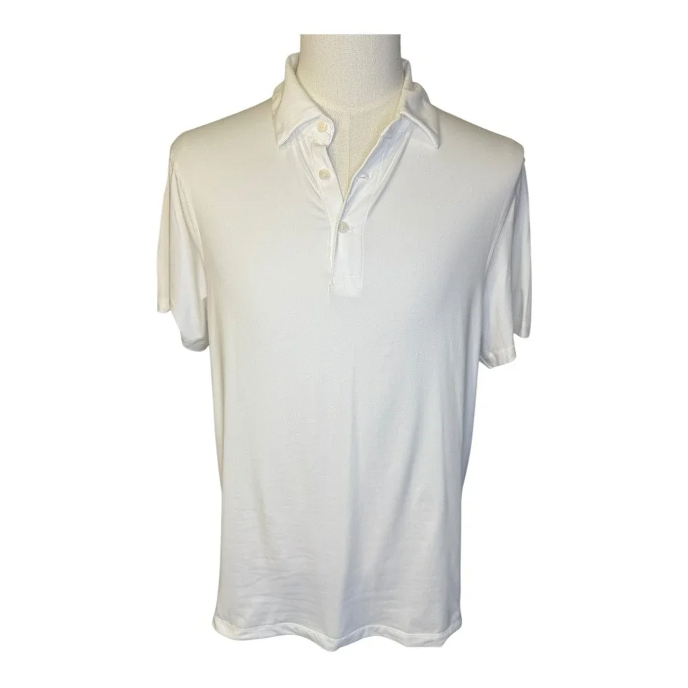 J Crew‎ Men's Large White Performance Polo Shirt Short Sleeve Casual Golf NWT
